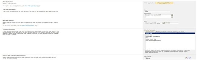 Create a new site collection 